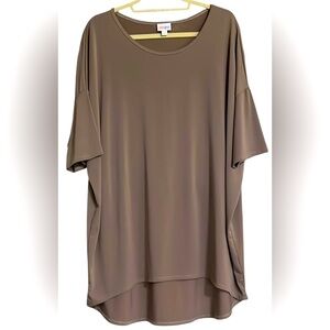 LULAROE Buttery Soft Solid Beige Color Irma, Hi Lo Style Tunic, Size 2XL, NWT.